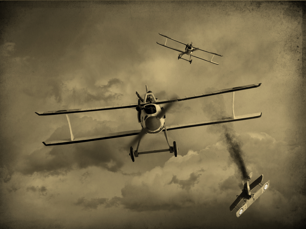 Vintage,Style,Image,Of,A,World,War,One,Fighter,Aircraft