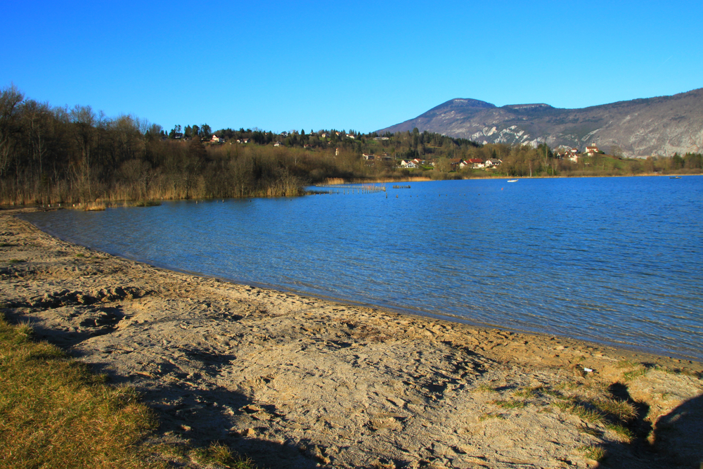 Lake,Aiguebelette,Is,A,Natural,Lake,Located,In,France,In