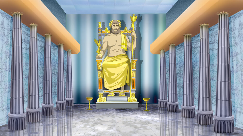 representation statue Zeus Olympie