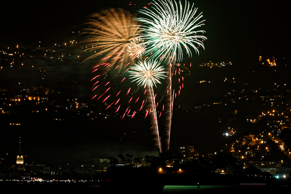 Fort,De,France,Fireworks,For,2018,New,Years,Day,