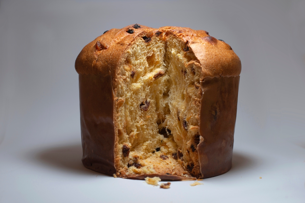 Panettone,Without,A,Slice,(fruit,Cake),For,Xmas,,White,Background