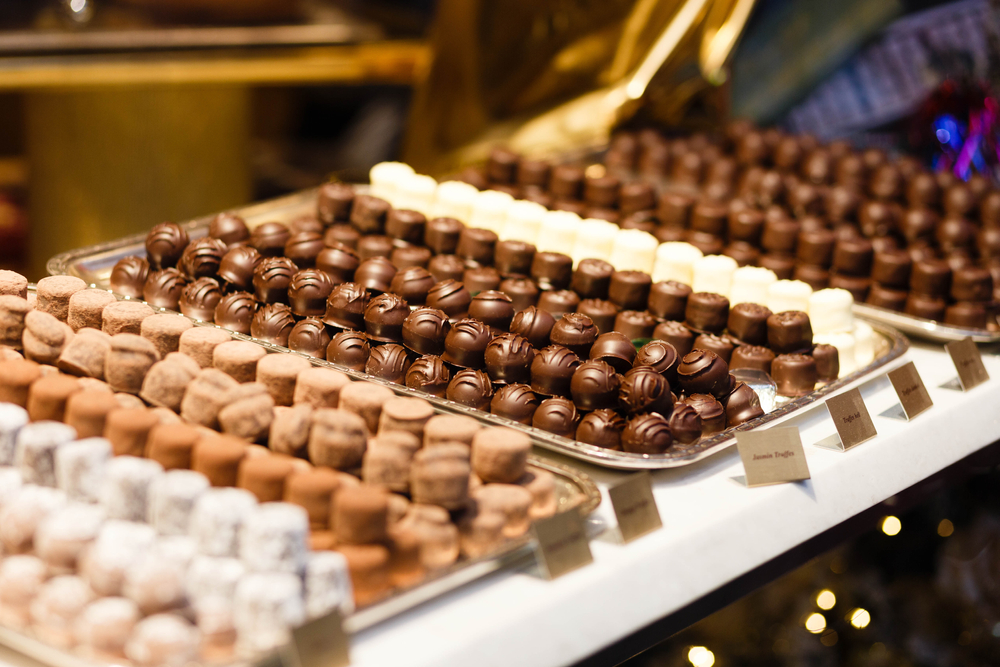 Chocolates,In,A,Window,In,The,Evening ,Zurich ,Switzerland