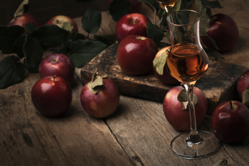 French,Apple,Strong,Alcoholic,Drink,,Still,Life,In,Rustic,Style,