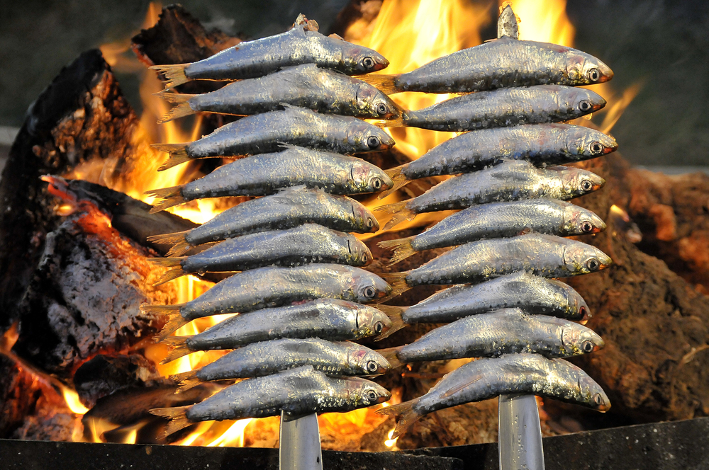 Typical,Sardines,,,Becoming,On,A,Beach,In,Malaga,,Costa