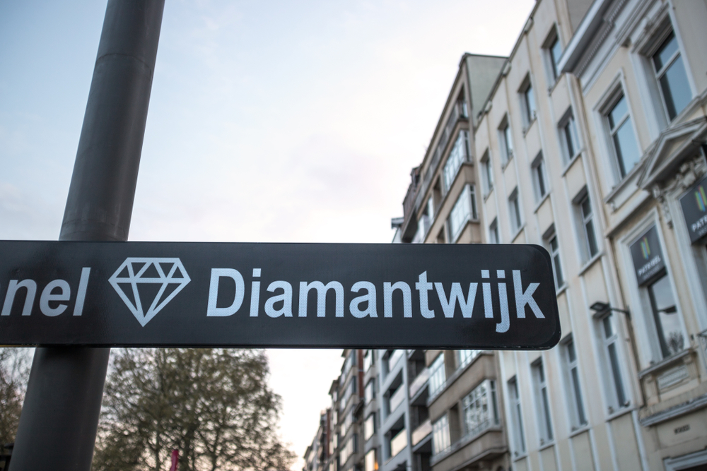 Antwerp,Belgium,Diamond,Street,Sign