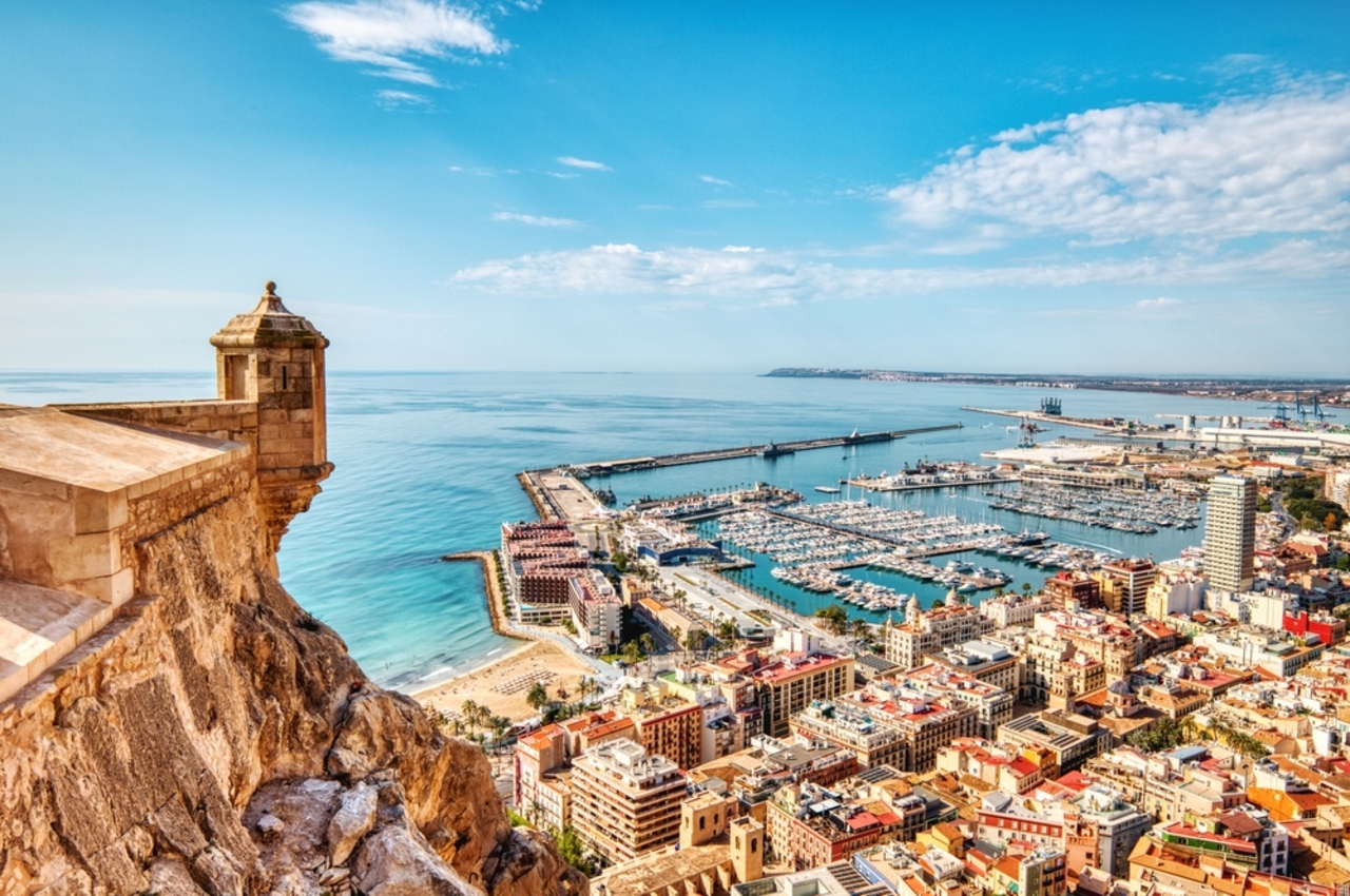 Santa,Barbara,Castle,With,Alicante,Panorama,Aerial,View,,Alicante,,Spain