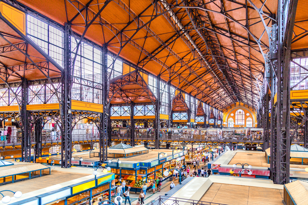 Interiors,Of,Central,Market,Hall,Of,Budapest,,Hungary