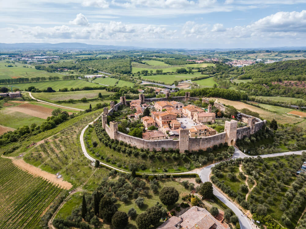 monteriggioni vue aerienne chianti