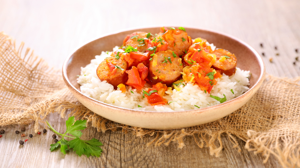 Creole,Dish ,Rougail,Saucisse,And,Rice