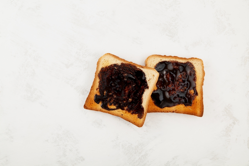 Two,Hot,Toasts,For,Breakfast,,Top,View ,Roasted,Aussie,Savory