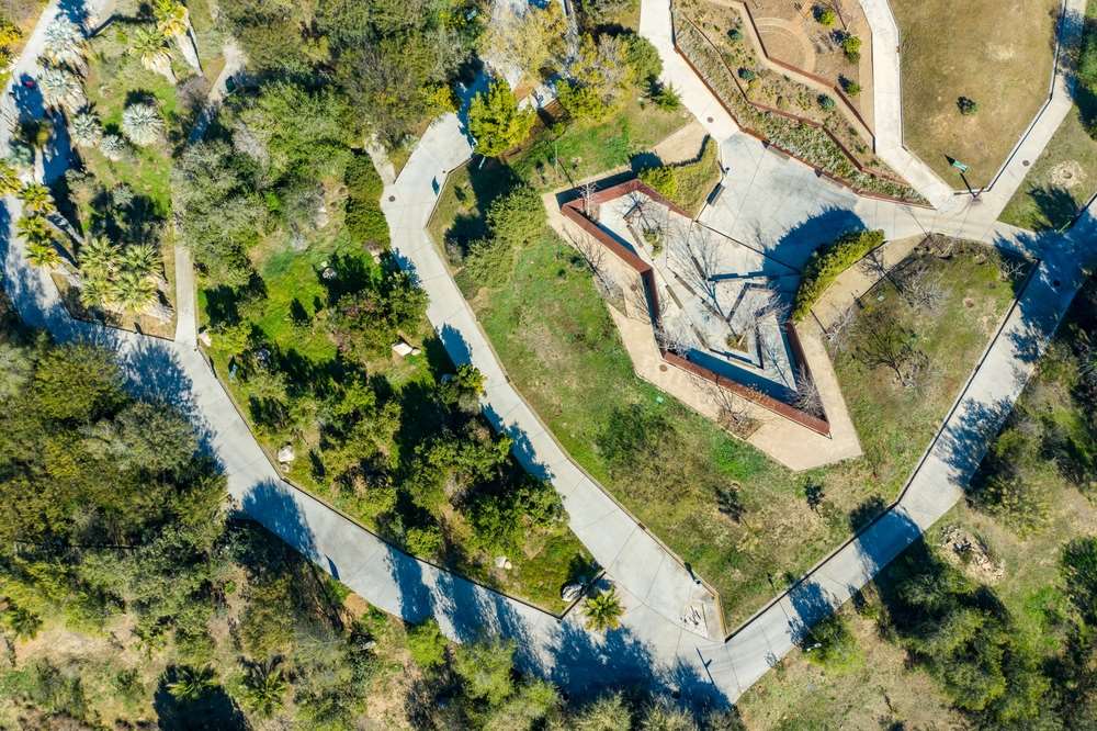 vue aerienne jardin botanique montjuic