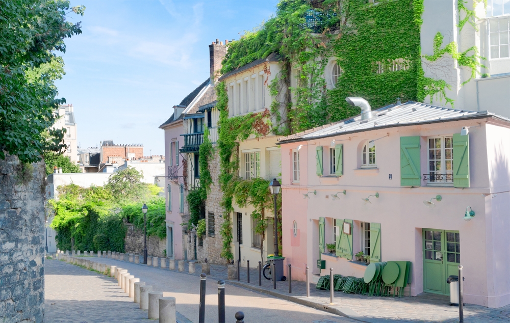 View,Of,Cosy,Street,In,Quarter,Montmartre,In,Paris,,France.