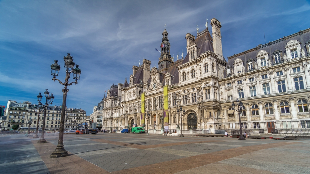 Hotel,De,Ville,Or,Paris,City,Hall,Facade,Timelapse,Hyperlapse
