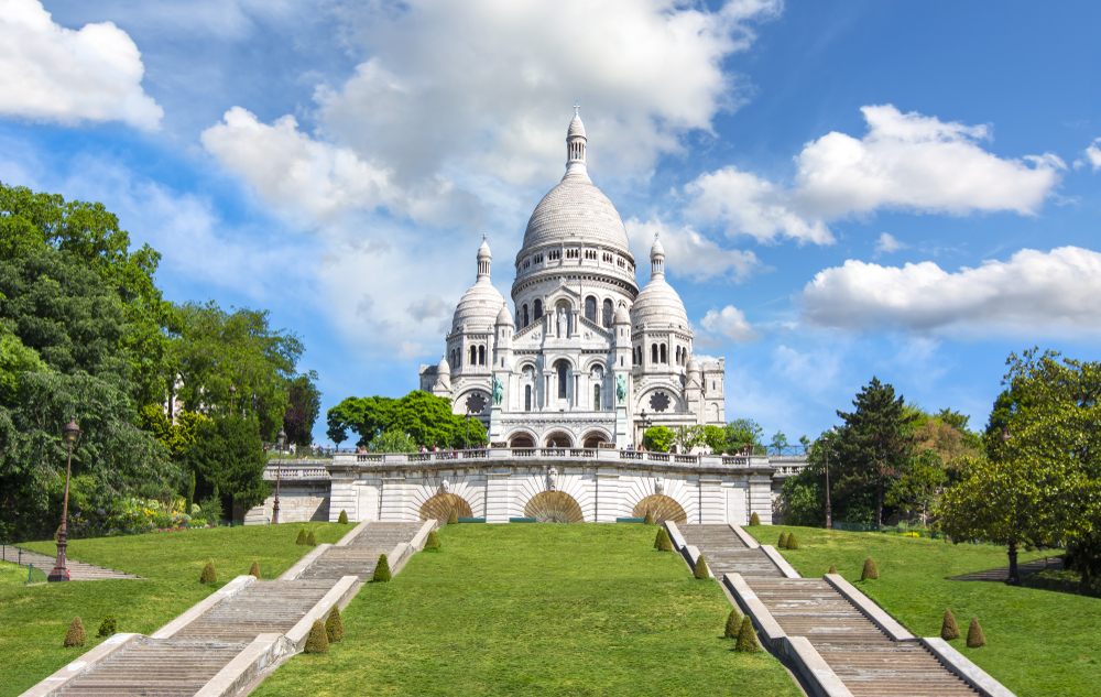 Basilica,Of,Sacre,Coeur,(sacred,Heart),On,Montmartre,Hill,,Paris,