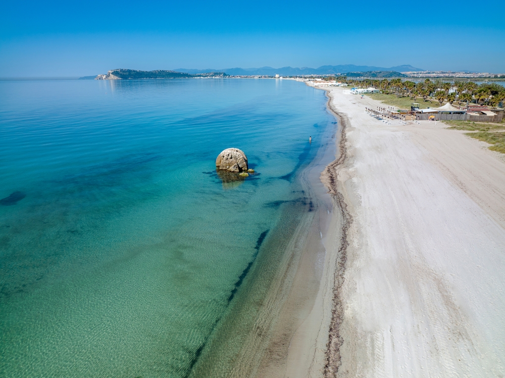 Aerial,View,Of,The,Poetto,Di,Cagliari,(ca),Italy,And