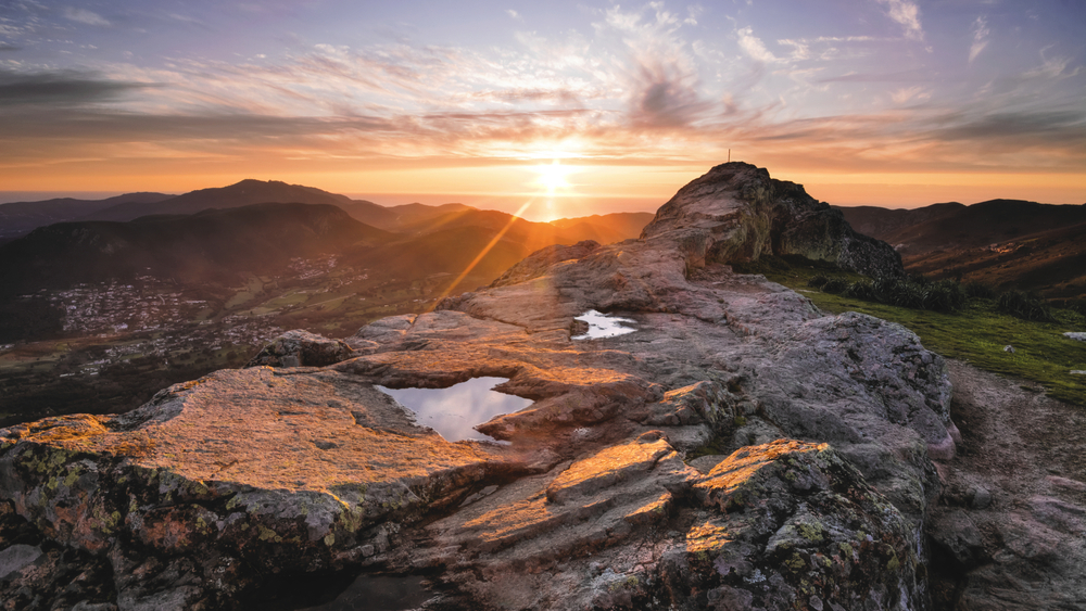 View,From,The,Top,Of,Monte,Gozzi,,Corsica,,At,Sunrise