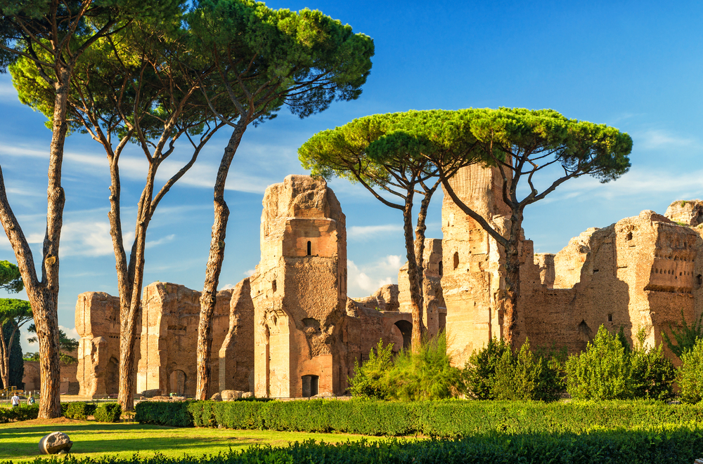 Baths,Of,Caracalla,,Ancient,Roman,Public,Thermae,,Rome,,Italy.,Scenic