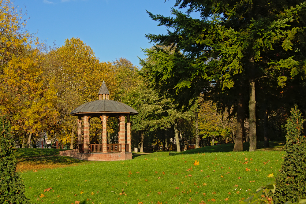 Paris,,France,,November,13,,2017,,Gazebo,In,Between,Autumn,Trees