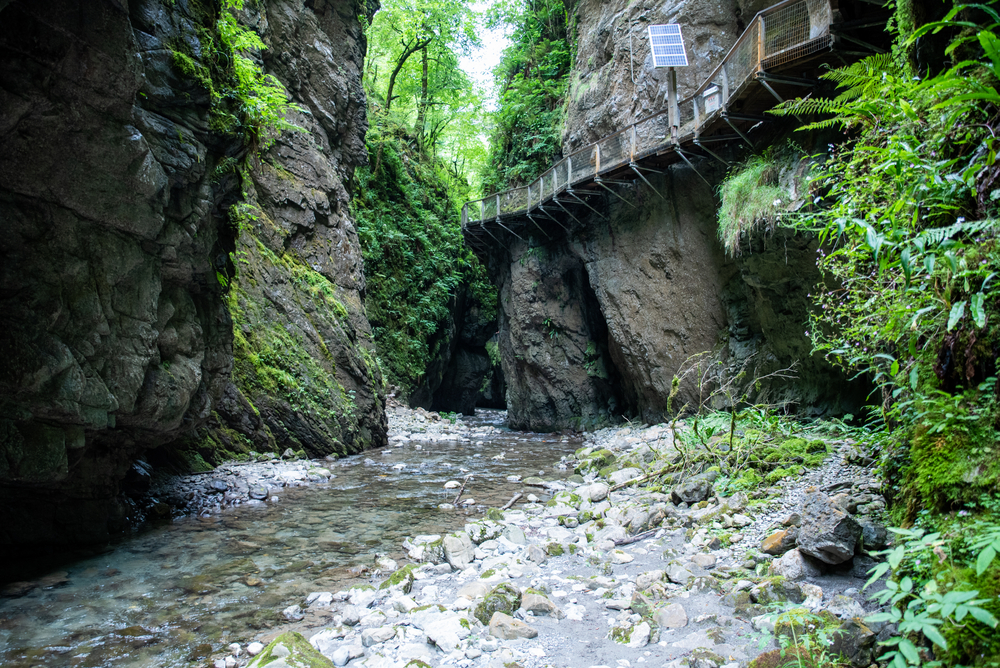 Landscape,Of,The,Kakoueta,Gorges,,Gorge,With,River,And,Waterfall