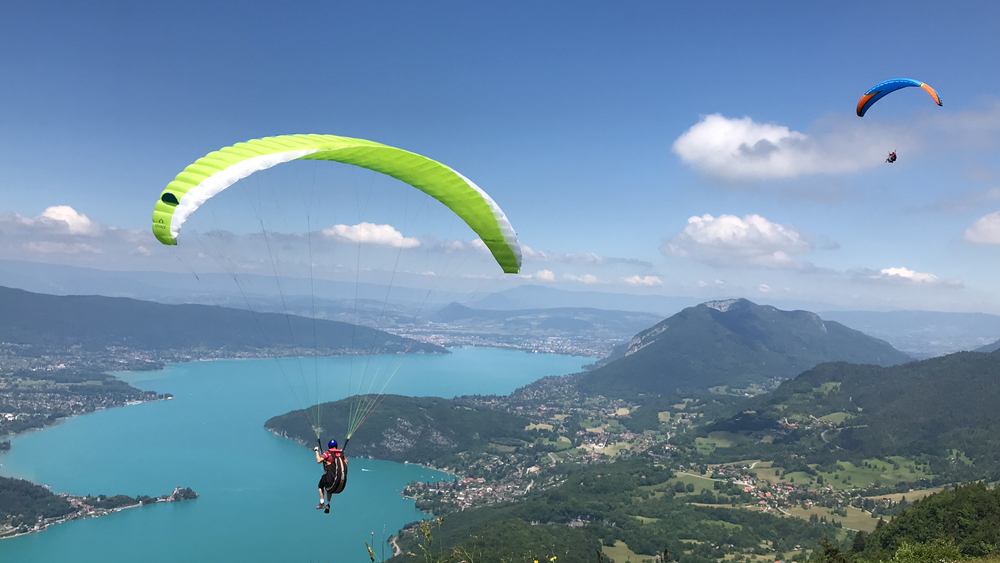 Paragliding,In,Doussard,,Annecy,,France