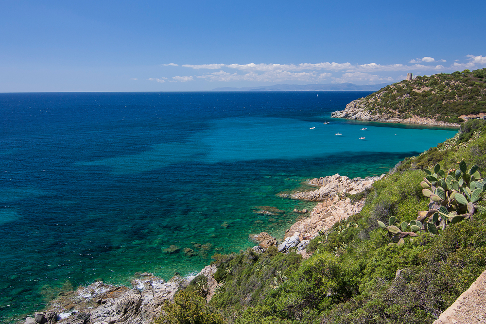 Sea,View,With,Panorama,Of,Cagliari.,Location,Cala,Regina,