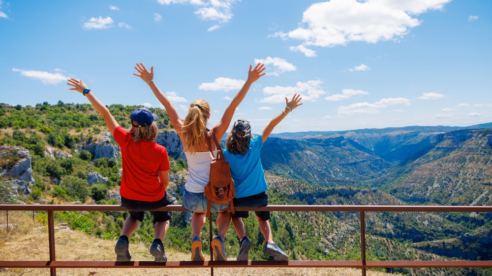 Family,Enjoying,Panoramic,View,Of,France,Landscape ,Travel,,Tour,Tourism,