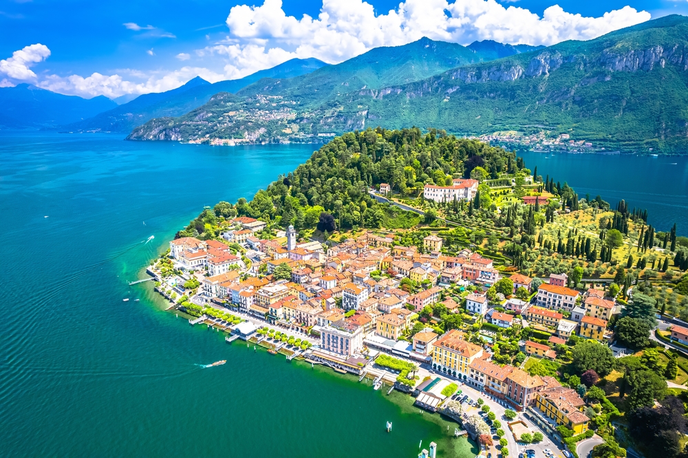 Town,Of,Bellagio,On,Como,Lake,Aerial,Landscape,View,,Lombardy