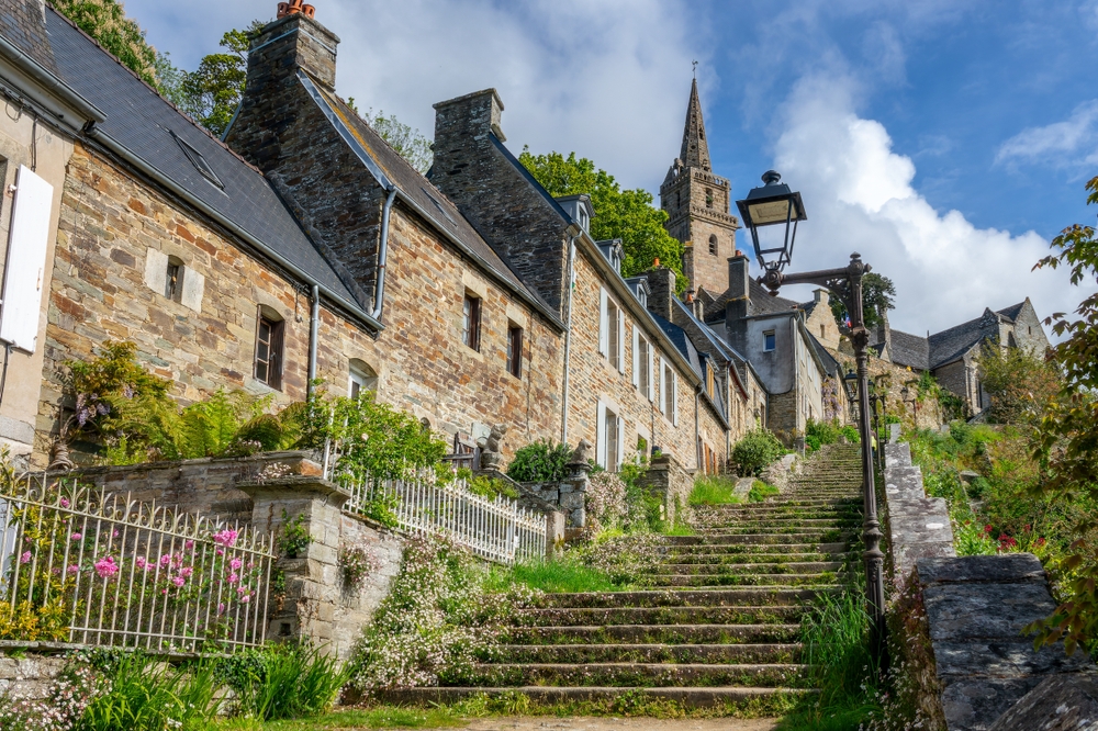 Old,Houses,In,Brelevenez,Stairs,In,Lannion,,Côtes d'armor,,Brittany,,France