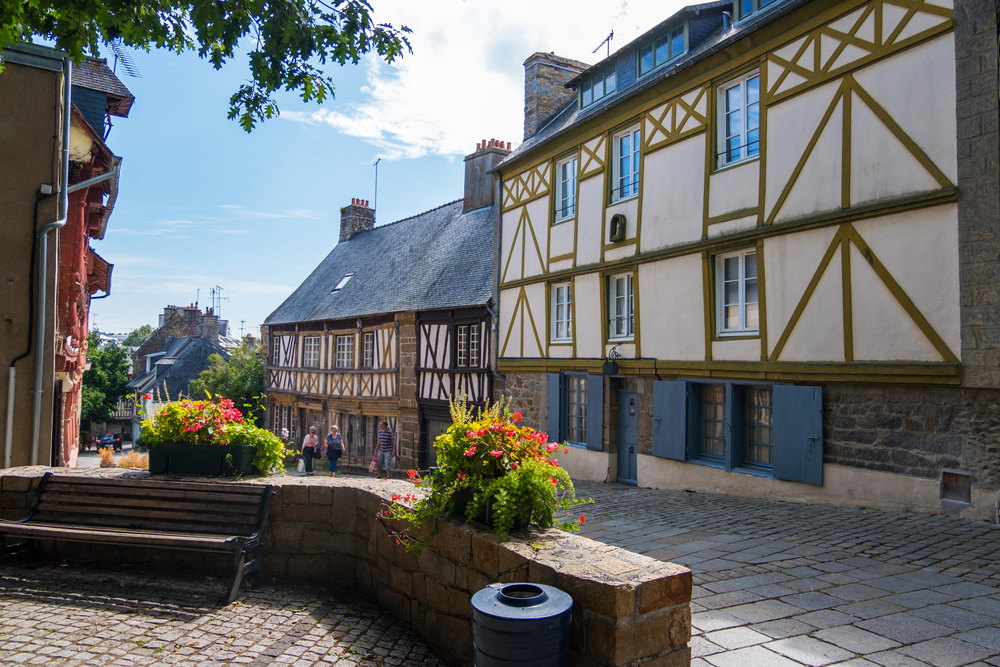 Saint brieuc,,France, ,August,24,,2019:,Cityscape,With,Traditional,Half timbered