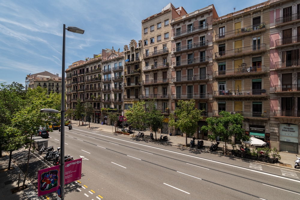 Barcelona,,Spain, ,July,13th,2024.,Eixample,District,Boulevard,View