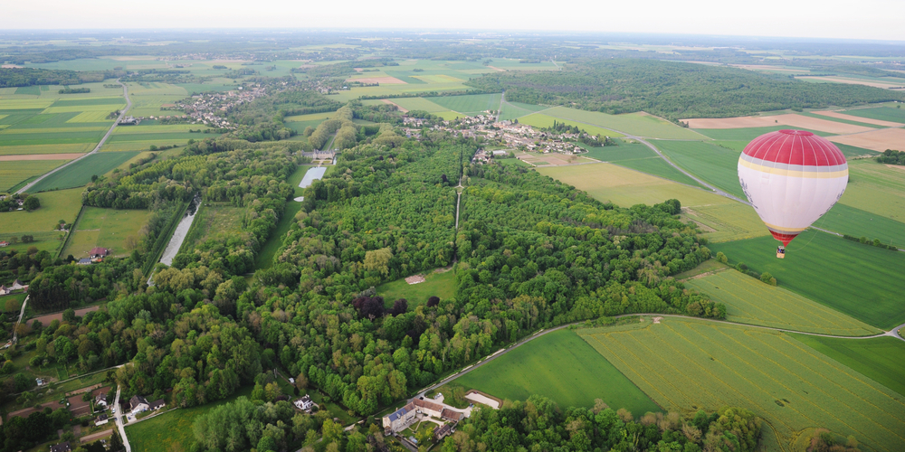 Fontainebleau, ,France,,May,2014:,Aerial,View,Balloon,Above,The