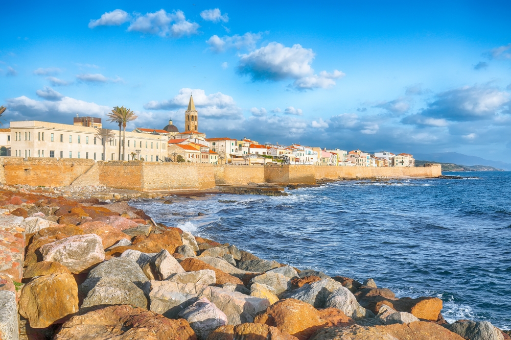 Astonishing,Evening,Cityscape,Of,Historical,Part,Of,Alghero,Town.,Fantastic