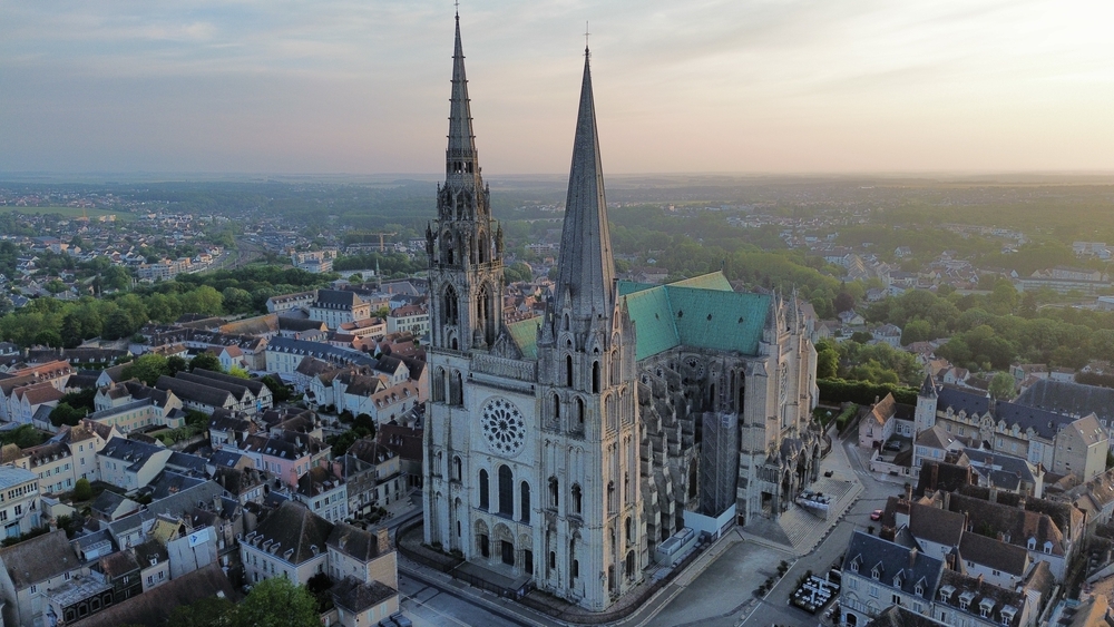 Drone,Photo,Chartres,Cathedral,France,Europe