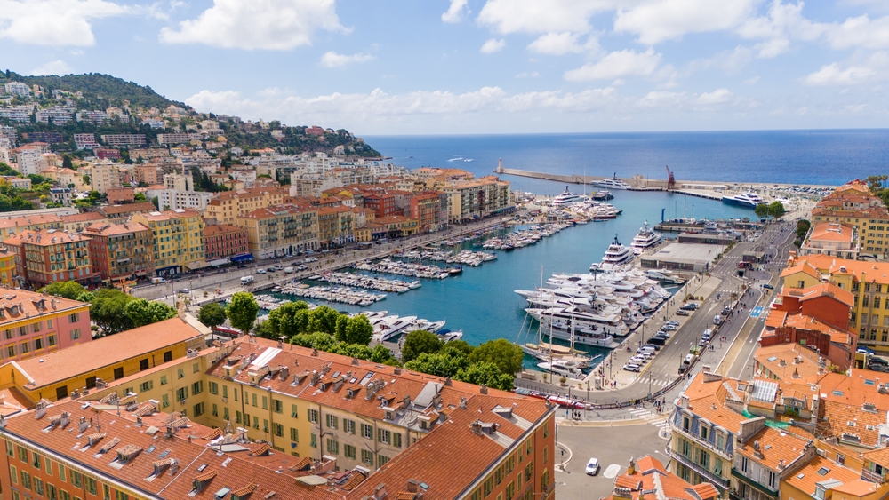 Aerial,View,Of,Nice,,France,,Showcasing,The,Vibrant,Port,Of