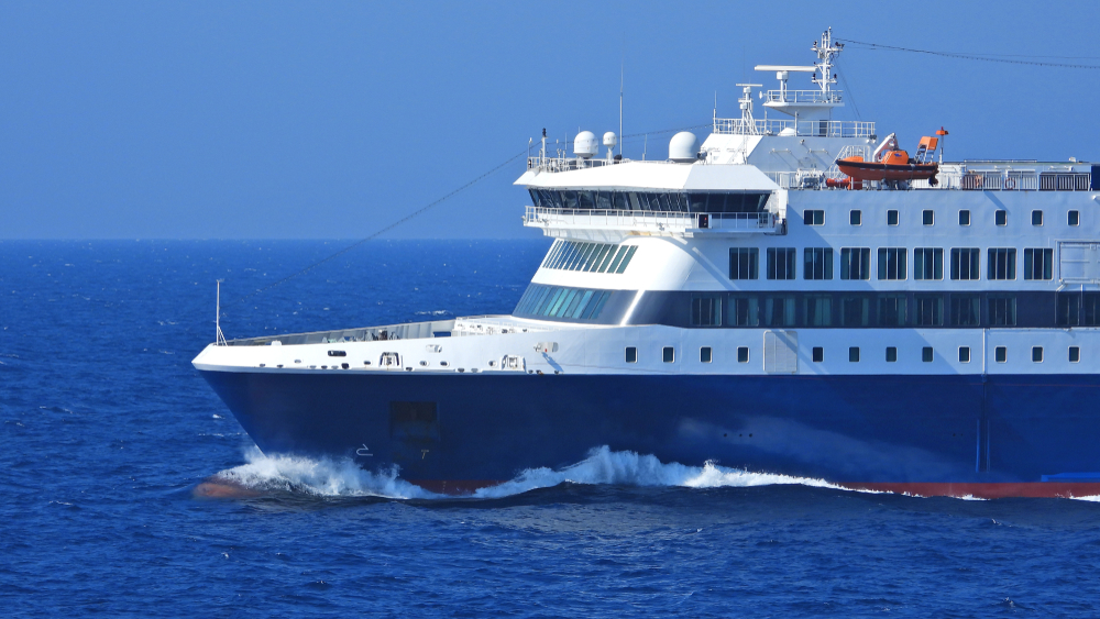 Zoom,Photo,Of,Passenger,Ferry,Cruising,The,Aegean,Deep,Blue