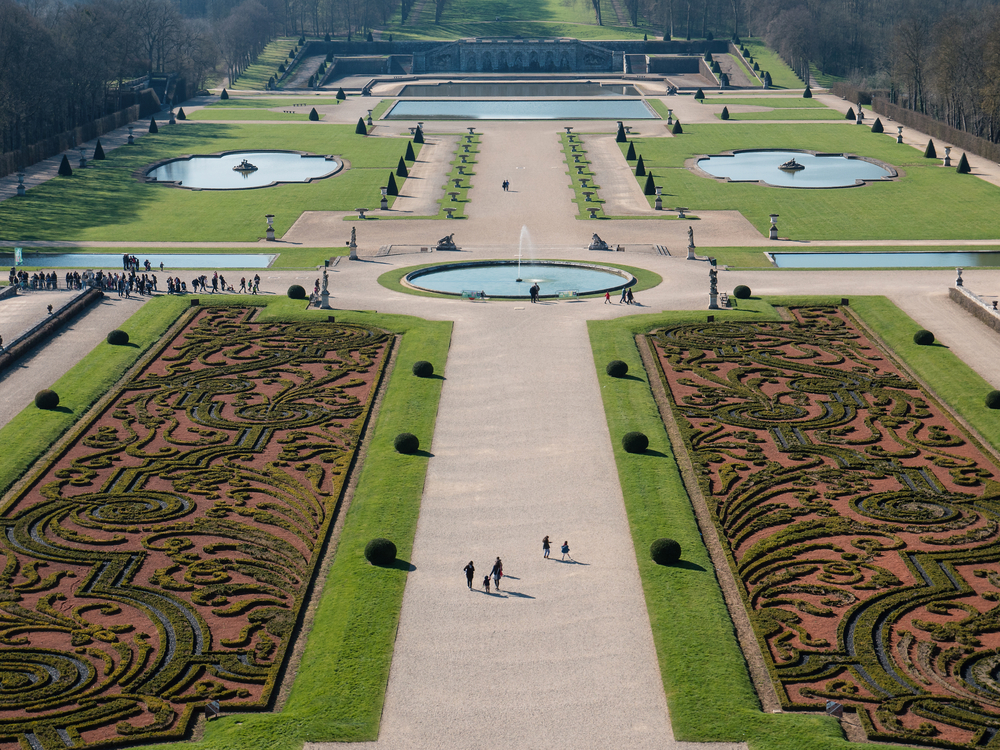 Garden,Of,Vaux,Le,Vicomte,Castle,Aerial,View,,Baroque,French