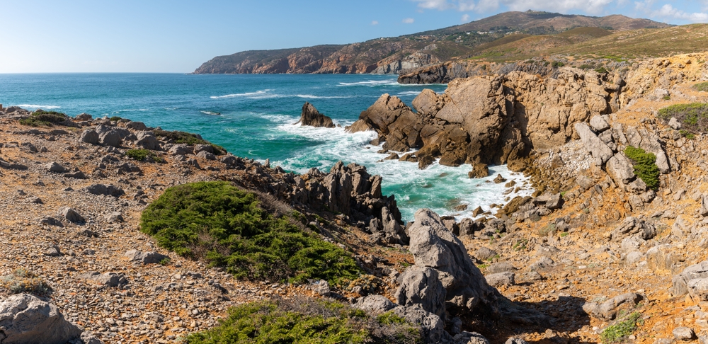 A,Drone,Shot,Of,The,Coast,In,The,Sintra,Cascais