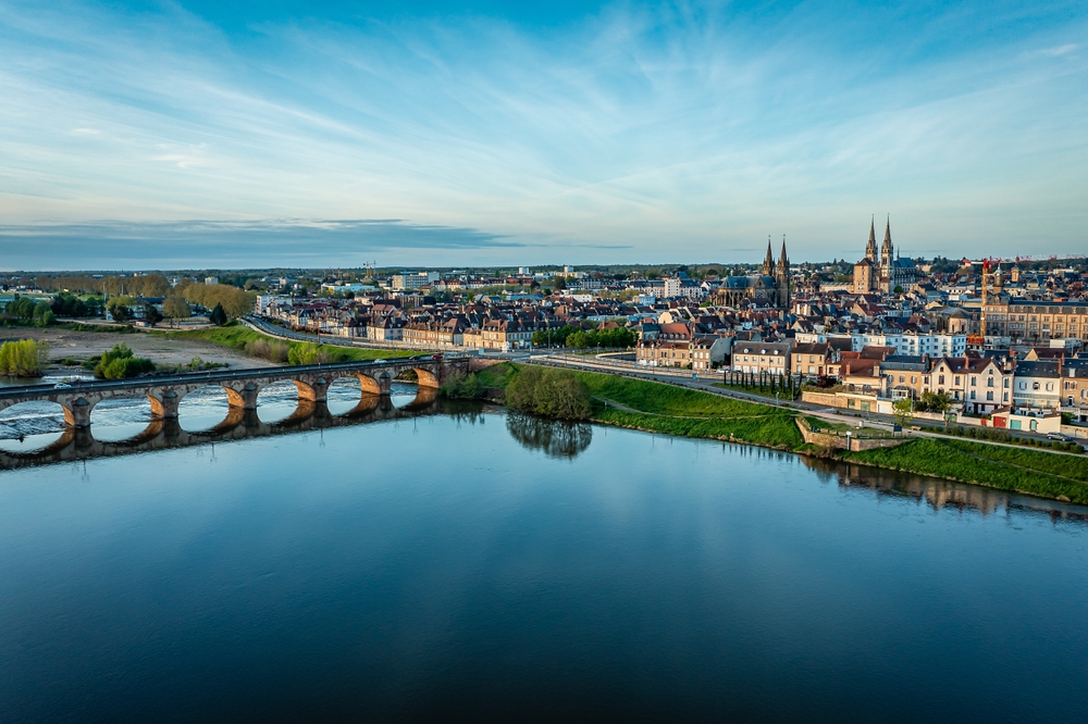 Aerial,View,Over,Moulins,,Allier,,Central,France