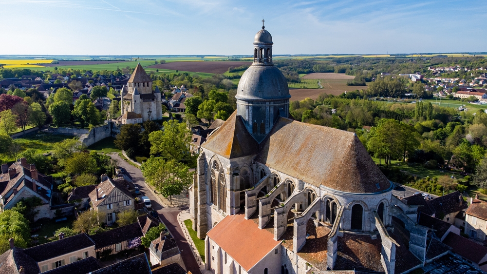 Aerial,View,Of,The,Saint,Quiriace,Collegiate,Church,In,Provins,