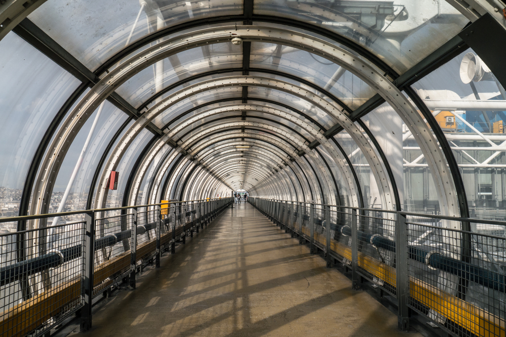 Glass,Tube,Corridor,At,Pompidou,Centre,In,Paris,,France